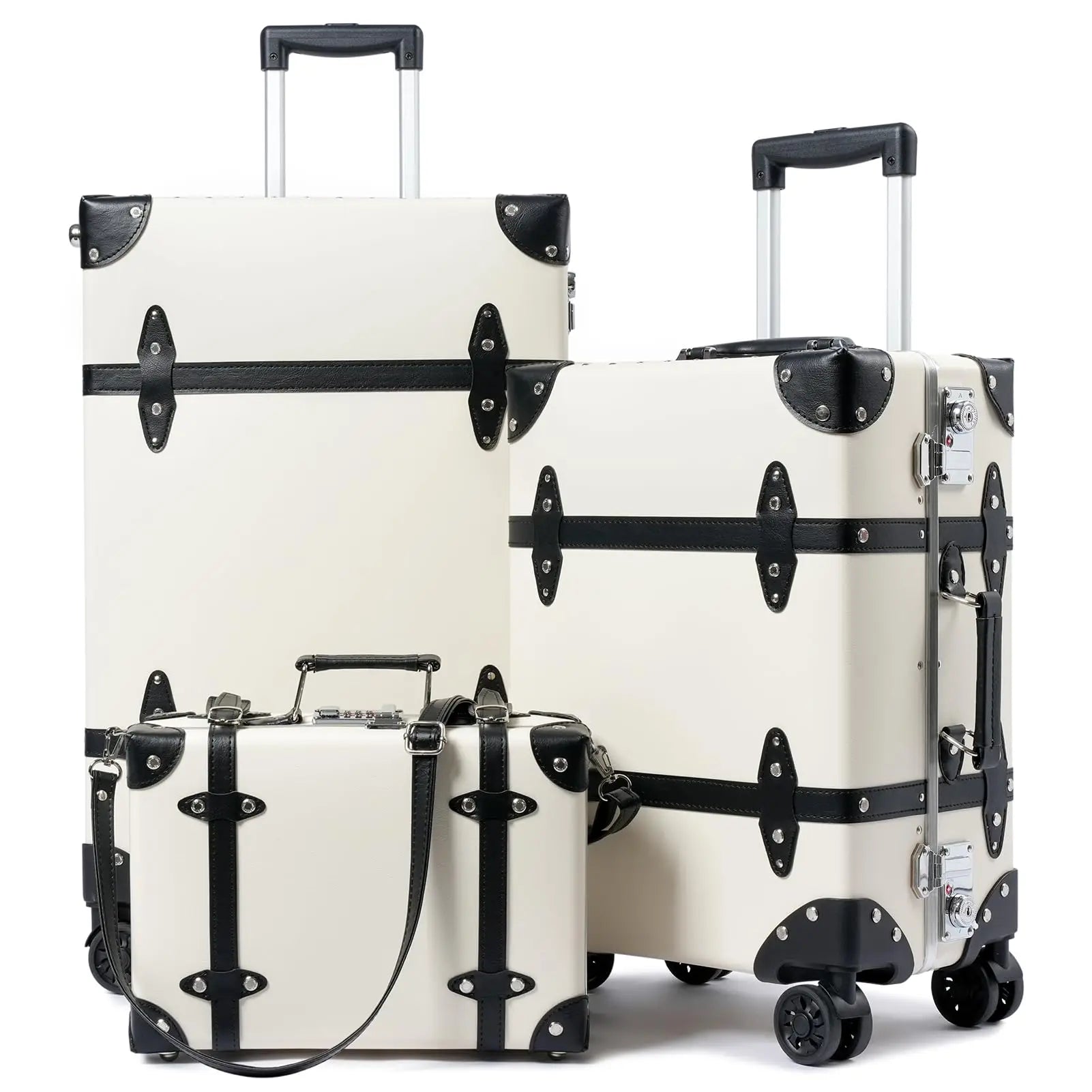 Urecity Travel Suitcases 3Pcs Large Capacity Vintage Luggage With TSA Lock Hot Rolling Suitcase On Wheels 12"20"26" Luggage