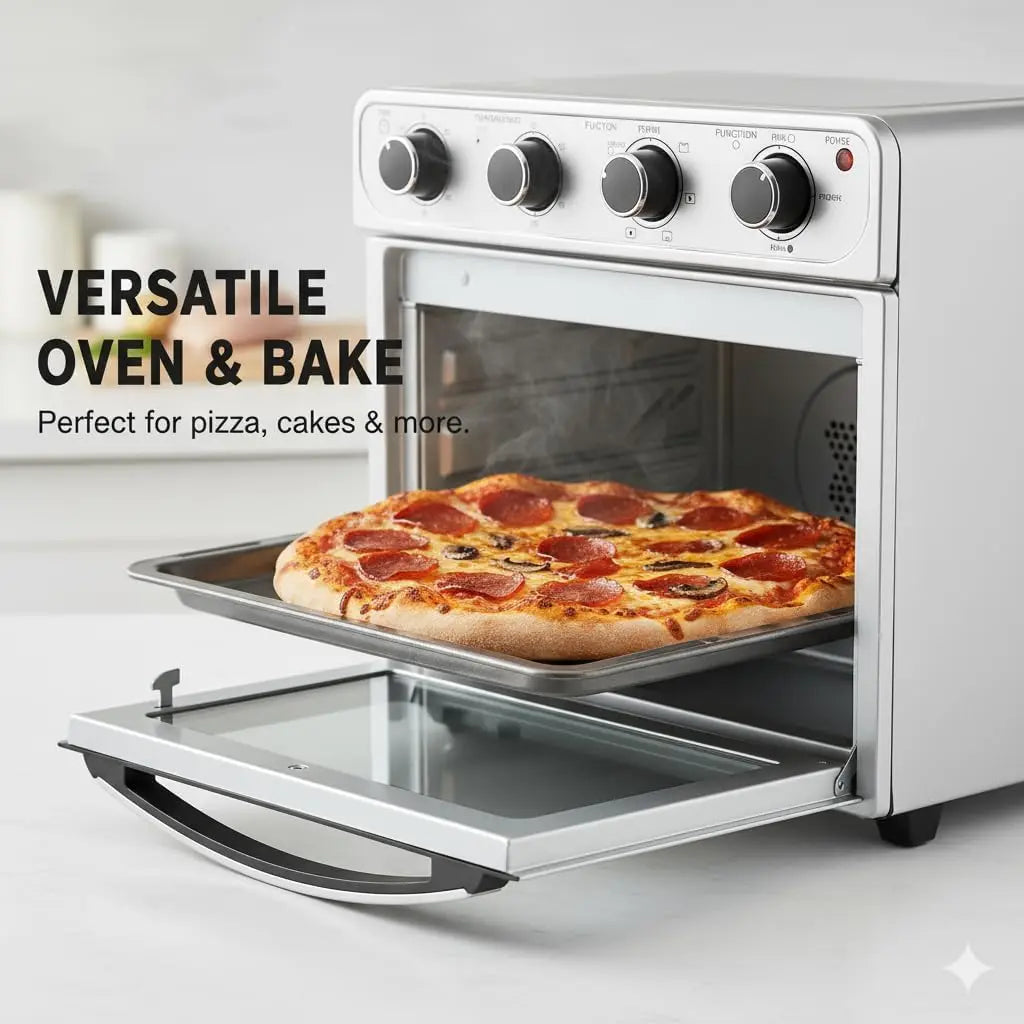 4-in-1 Air Fryer Toaster Oven Combo, 26QT Large Countertop Convection Oven with Bake, Broil, Roast & Dehydrate, Includes 12