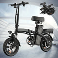 14" Folding Electric Motorcycles Mountain E Bike for Adults, 400W Peak Motor Ebike 19.5Mph 19Miles 48V 10.3AH Electric Bicycle