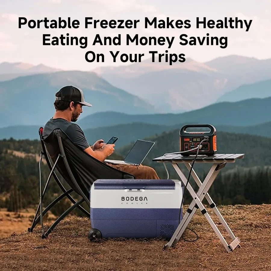 12 Volt Portable Refrigerator 53 Quart Dual Zone Car Fridge with APP Control Electric Compressor Cooler for RV Camping Travel T