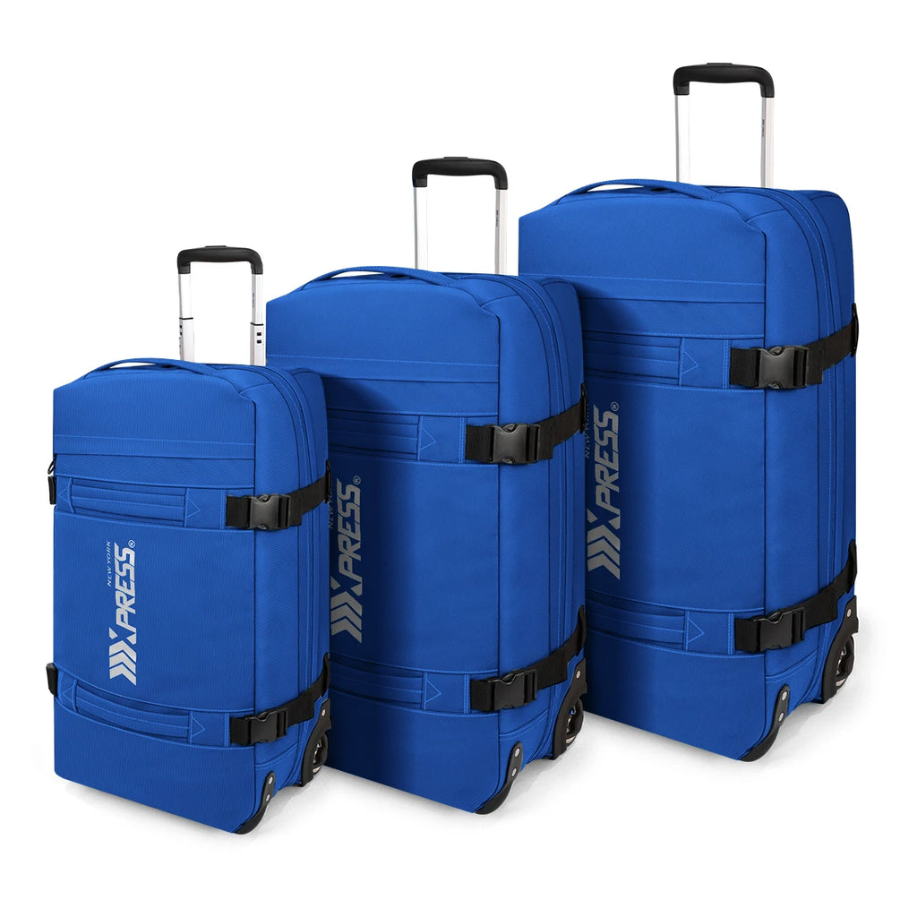 20"/26"/30" Waterproof Rolling Duffel Set 3pcs Softside Luggage Trolley Travel Bag Luggage Set for Adventure & Business Trip