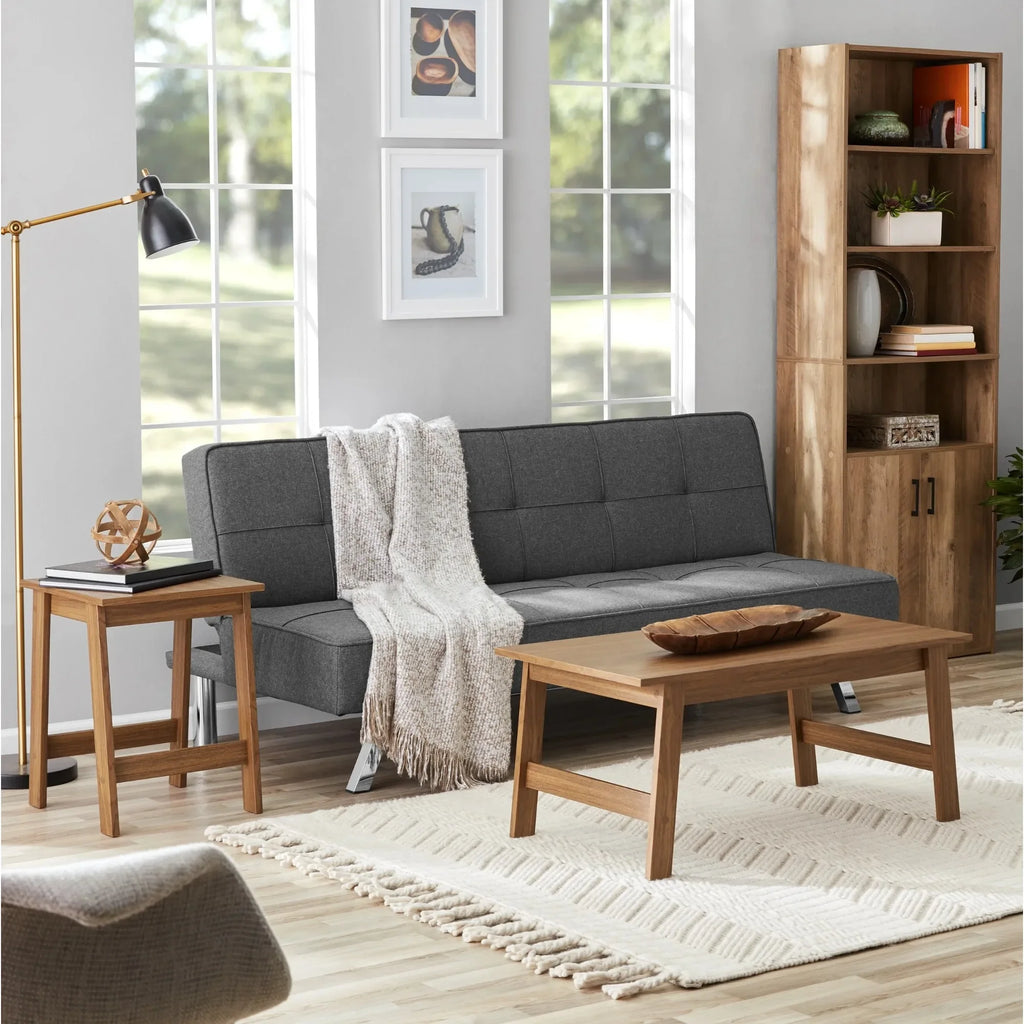 Walnut Rectangle Wood Coffee Table, Modern Sofa Table for Living Room, Farmhouse & Apartment Decor, Sturdy & Versatile