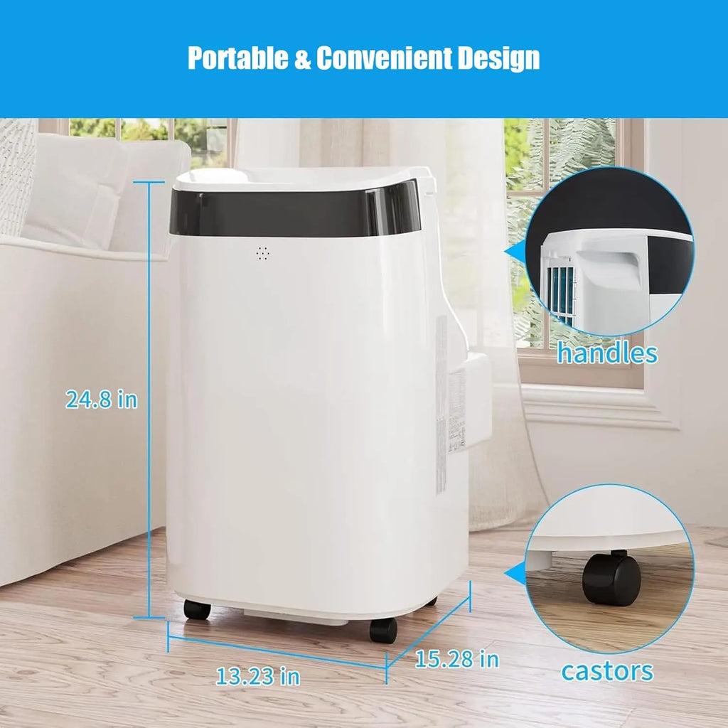 10000 BTU Air Conditioner with Remote Control, Portable AC for Room, Office with Drying, Fan, Sleep Mode, 3 Speeds, 24H Timer