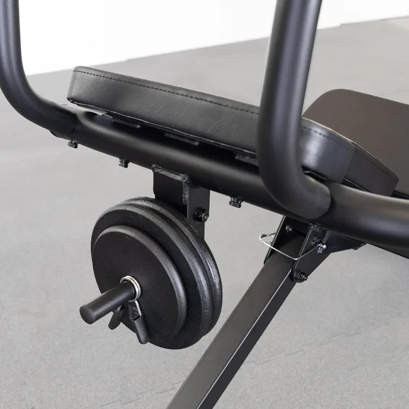 Best Fitness Semi Recumbent AB Crunch Bench, Lower & Upper Abdominal Muscles Workout Machine For Home Gym, Midnight Black
