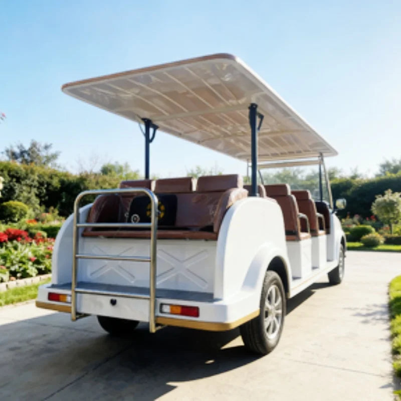 Factory Direct Sales Electric Retro Cars, Electric Sightseeing Vintage Golf Cart Chair Brown Leather For TranSporTing Tourists