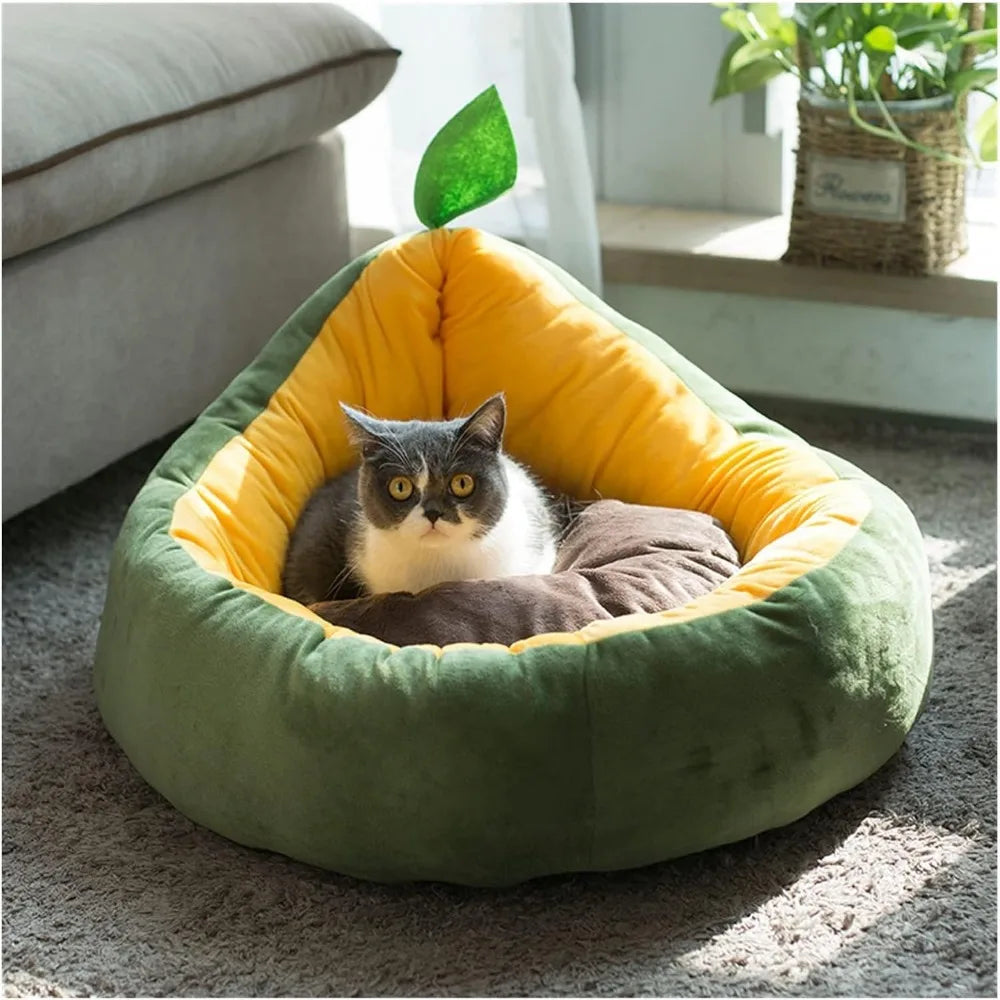 Cute Fruit-Shaped Pet Sofa, Soft Warm Dog Bed, Removable Washable Cat Bed, Pet Nest for Winter Sleeping