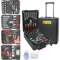 Tool Set, Household Tool Kit with Rolling Tool Box, Complete Tool Box Set Hand Tool Set with Tool Box, Mechanic Tool Set Rolling