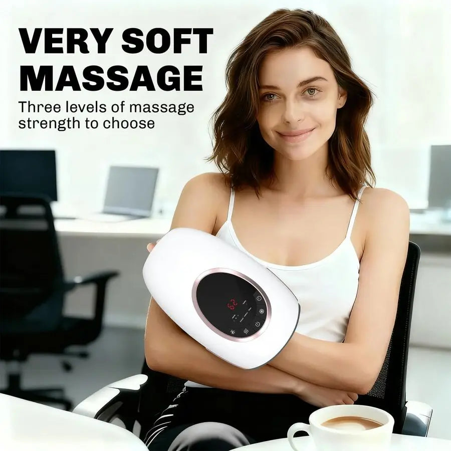 Hand Massager with Heat and Compression, 3 Strength Levels amp Modes, 10 15 20 Min Timer,Large Size Fits Hands amp Forearms Carp