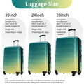 Hardshell Luggage Sets 3 Piece Gradient Color Expandable Suitcase with Spinner Wheels and TSA Lock Lightweight 20" 24" 28"