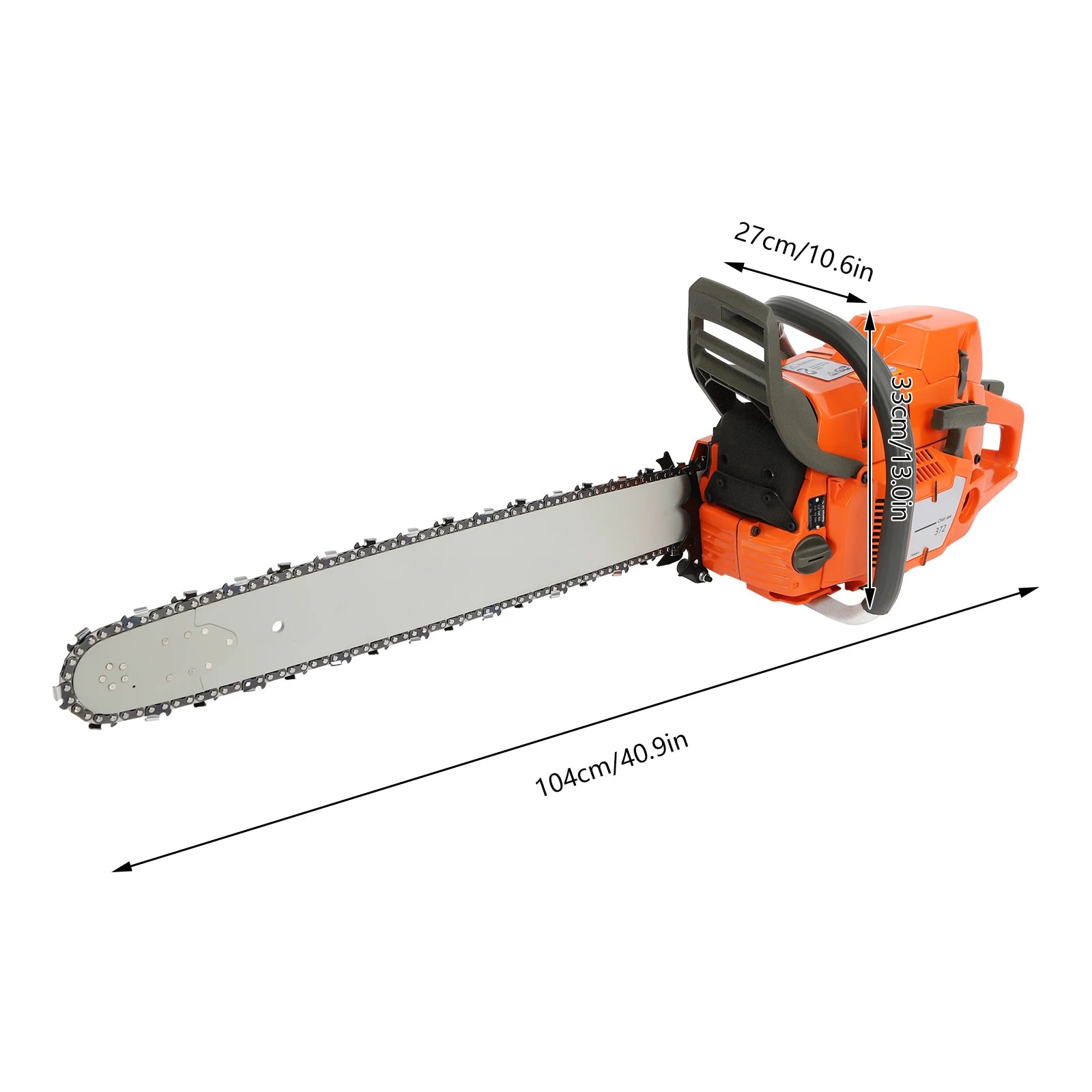 3.4KW/3.9KW Gasoline Power Chain Saws 24 inch Guide Bar 2 Cycle Gas Chainsaw Farm Garden Cutting Wood Crankcase Hand Pull Start
