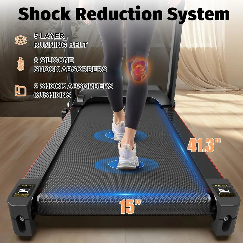 Portable 3-Level Incline Treadmill for Home Use, 265 lbs Capacity, 0.5-7.6 MPH Speeds, 2.5 HP Motor, 12 Built-in Programs, LED D