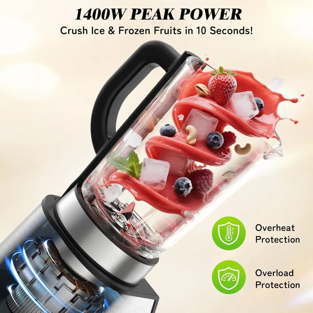 Countertop Smoothie Blender with 51oz Glass Pitcher, Grinder & To-Go Cup Combo, 10 Speeds Digital Touch Blender, Smoothies, Shak