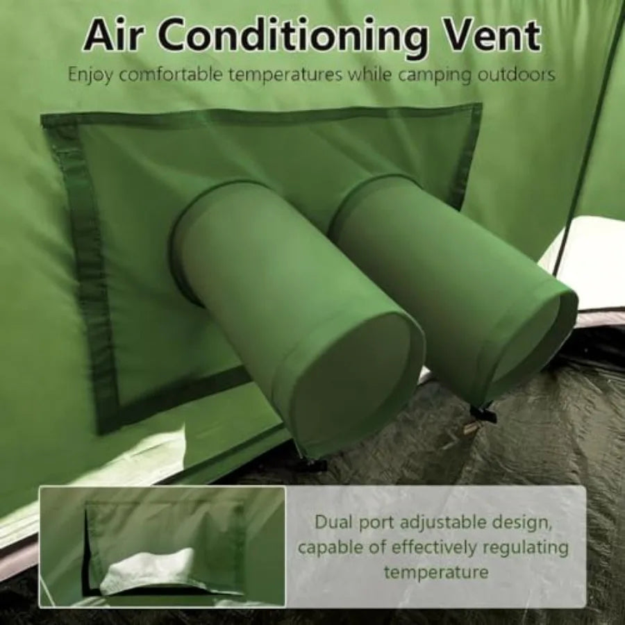 Bell Yurt Tent with Stove Jack Waterproof Luxury 4 Season Tent 420D Ox Cloth Green Glamping Tents for Family Outdoor Camping Hu